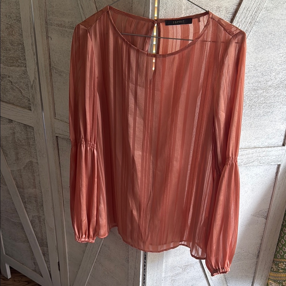 Esprit Women's Sheer Salmon Top